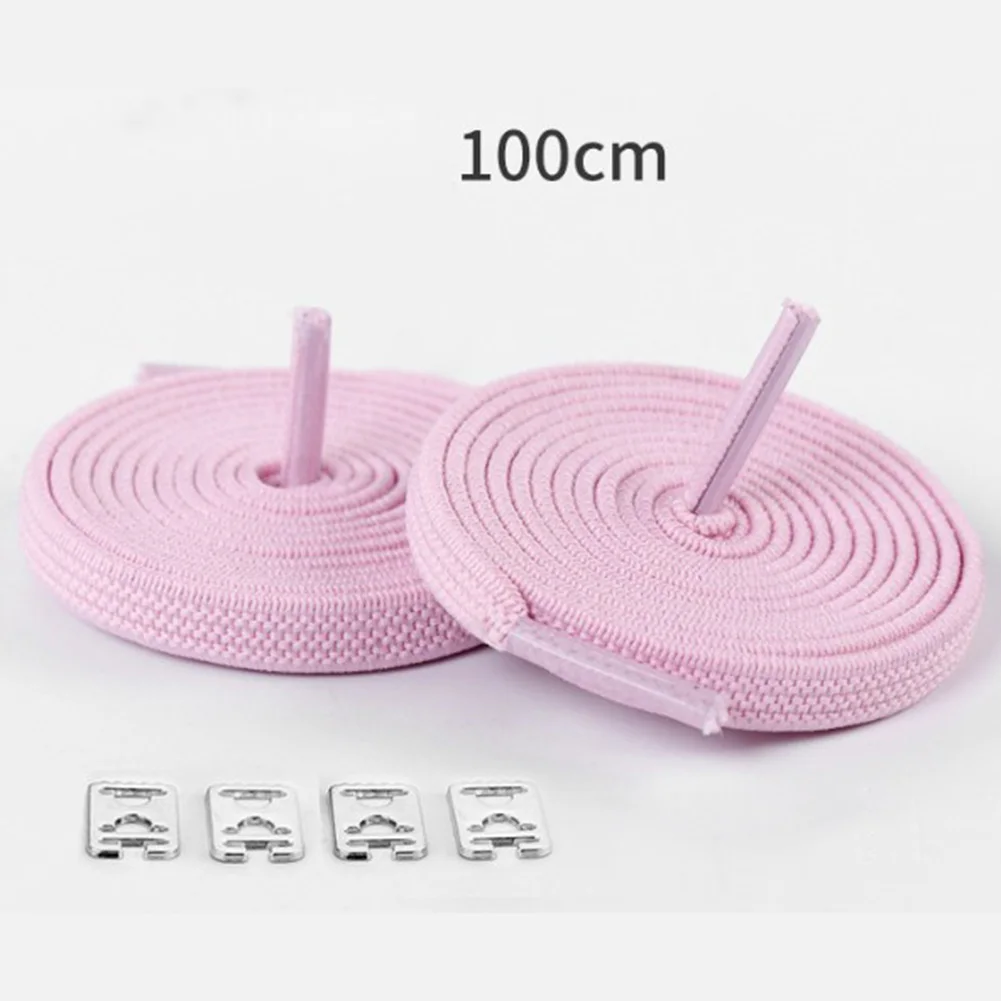 1Pair 100CM No tie Shoelaces Elastic Flat Shoe Laces For Kids and Adult Sneakers Shoelace Quick Lazy Laces Rubber Shoestrings