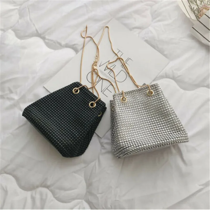 Женская Блестящая вечерняя сумочка клатч мини сумка мешок для свадебной