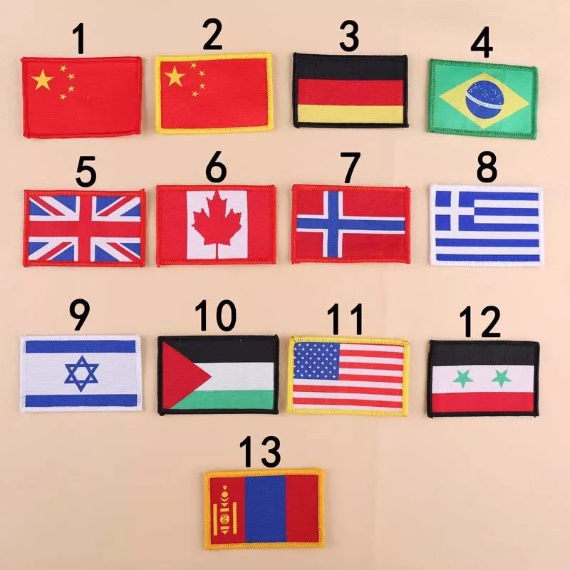 UK USA Iseal Australia Greece National Flags Embroidery Patches Sew On Iron Patch Badge for Baby Hats Clothes Fabric Applique | Детская