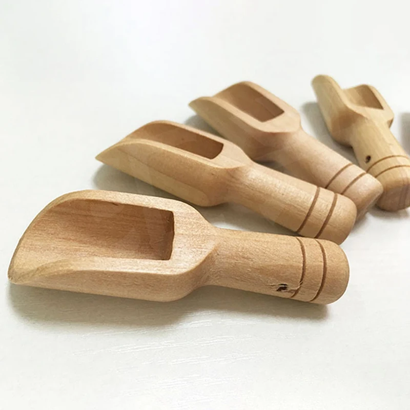 

1 pc Wooden Round Handle Scoop Teaspoon Small Salt Shovel Milk Powder Condiment Spoon Coffee Tea Mini Sugar Spoon Kitchen Tools
