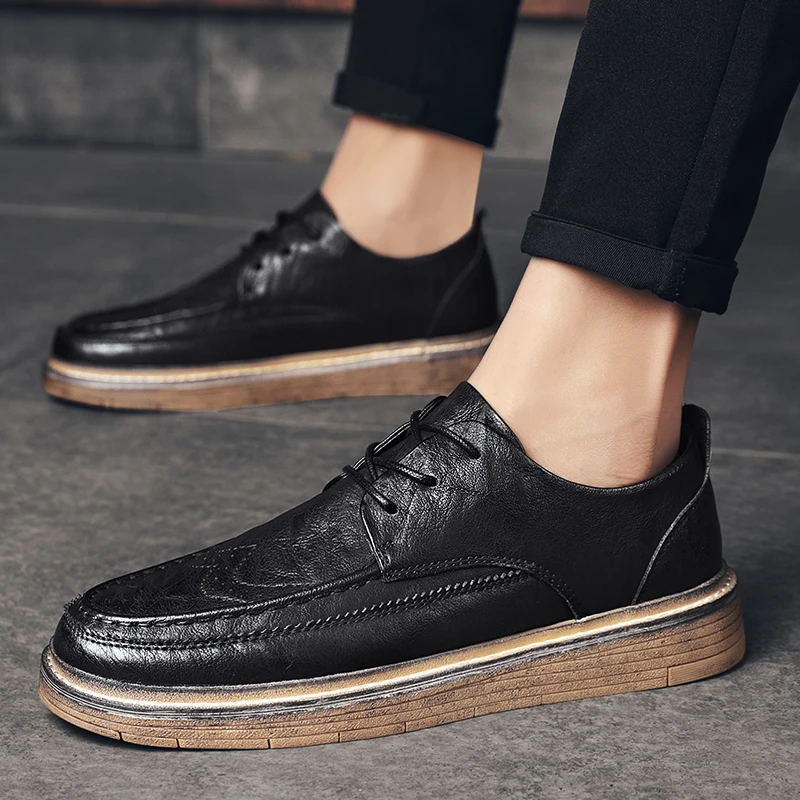 

Men Leather Casual Shoes Fashion Sneakers Comfortable fashion casual male shoes