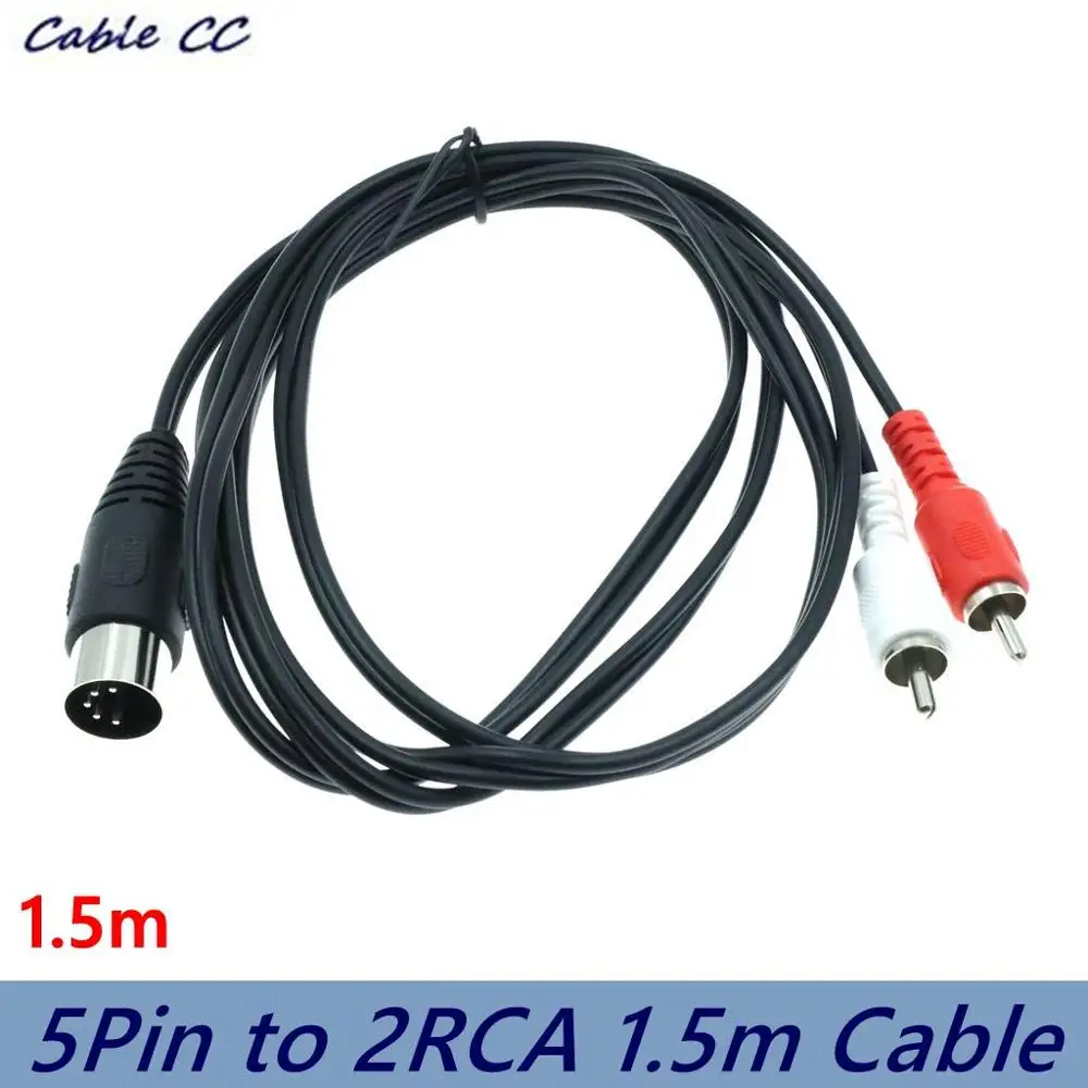 5 контактный разъем DIN штекер на 2RCA кабель преобразователя аудиокабель для