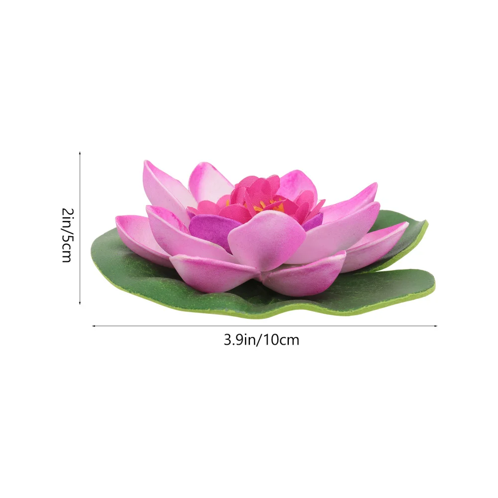 

10pcs Fake Lotus Fountain Decors Water Surface Lotus Ornaments Pool Scene Decors