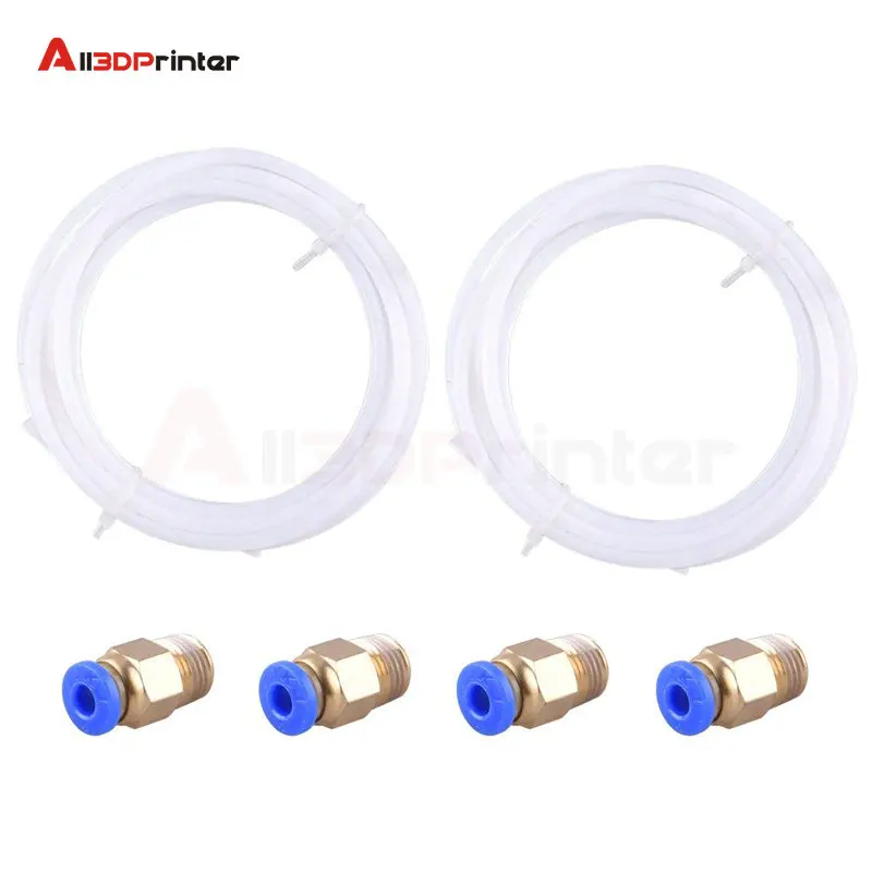 1M PTFE Tube PiPe Connectors 3D Printers Parts J-head Hotend For V5 V6 1.75mm 3.0mm Filament Bowden Long Extruder Part |