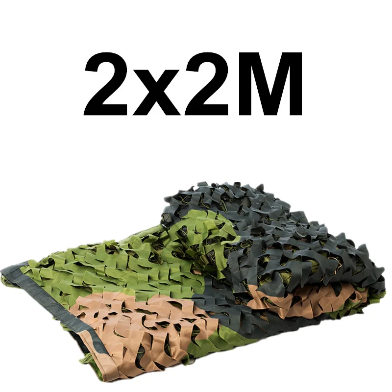 2x2M WELEAD усиленный Лесной Камуфляж 3 цвета камуфляжная сетка Военная униформа для Охота чехол камуфляжной расцветки из плетение тени сада скрывает из сетчатого материала в стиле Вечерние - Цвет: 2x2M
