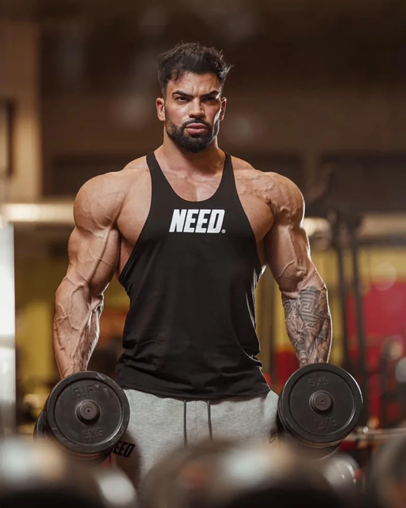 Мужская майка I-образной формы майки рубашка для тренажерного зала одежда