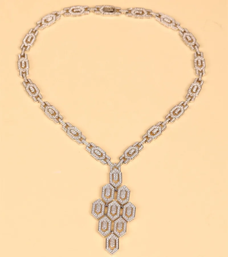 

Designer Fashion Copper Jewelry 3A Cubic Zirconia Party Necklace