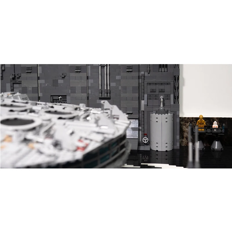 

2020 New Led Light Star Hanger Minifig Scale Ucs Falcon Docking Bay 327 Hanger Moc For 05132 Kraft Weckt Falcon Christmas