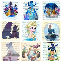 5d diy diamond painting disney princess character sheet music cartoon round handmade mosaic embroidery home decor gift