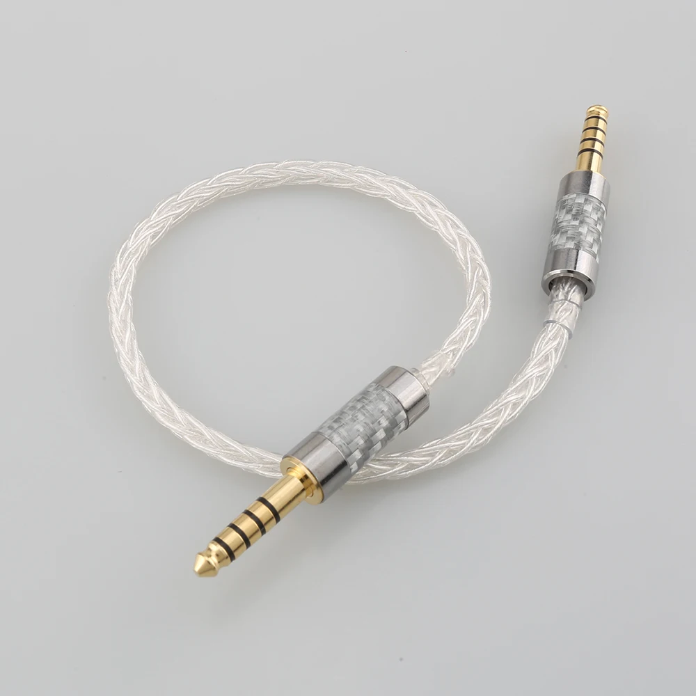 

10cm 99% 8 Cores Pure Silver Audio Cable 4.4mm Balanced Male to Audio Adapter