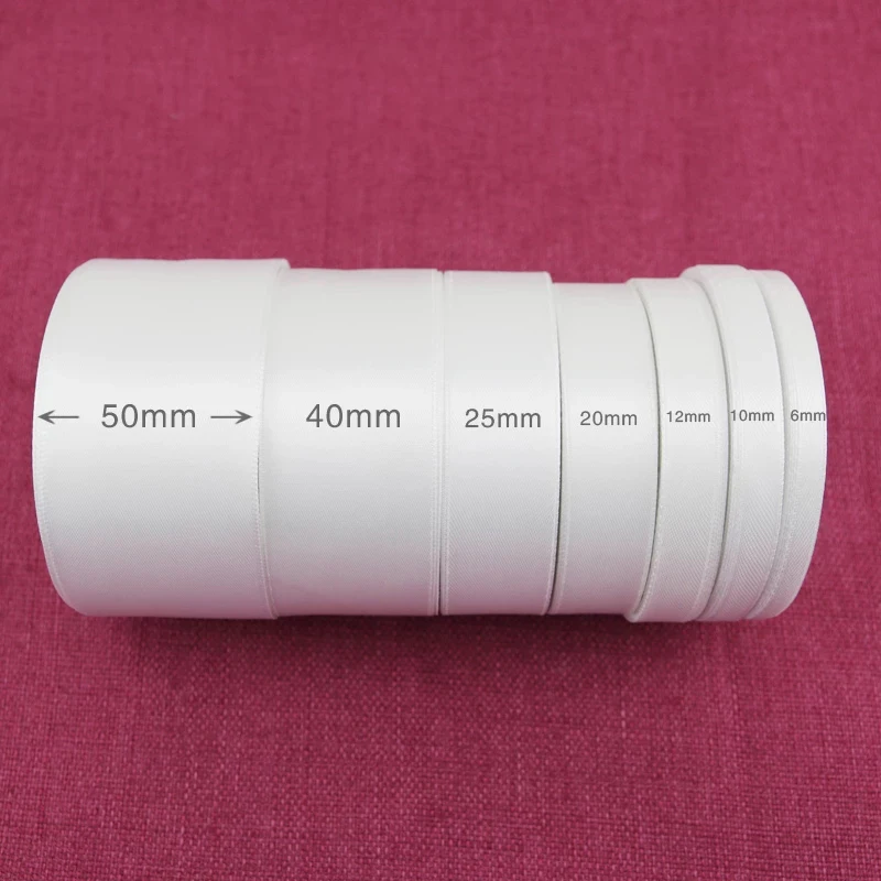 (25 ярдов/рулон) белая атласная лента с одним лицом оптовая продажа подарочная