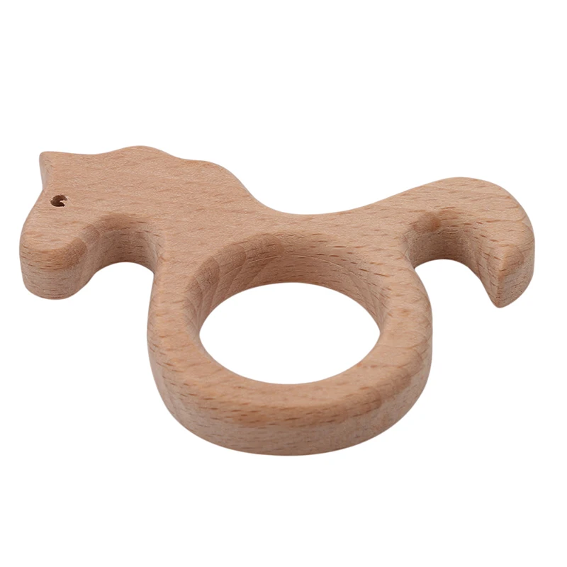 

BPA FREE Natural Wood Teether Cartoon Animal Shape Wooden Baby Teether Toy Safe Newborn Kids Teething Toys Baby Shower Gift