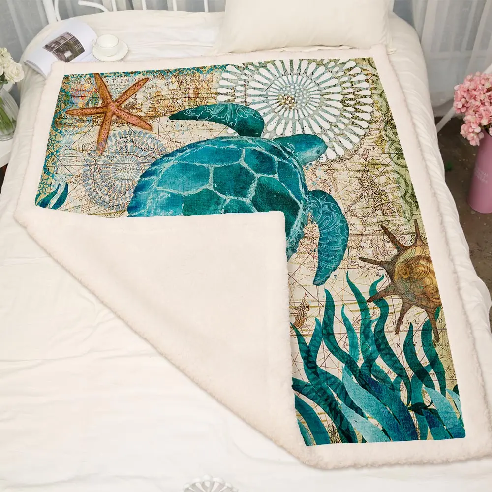 Морское дно черепаха подстежка на искусственном меху флис ткань из микроволокна