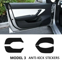 car door anti kick vinyl wrap sticker door edge guard protector carbon fiber for tesla model 3 decoration accessories 4 pcs