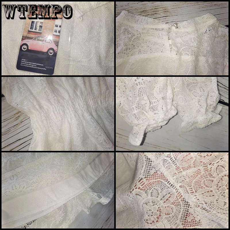 

White Princess Dress Lace Floral Sexy Mini Dresses 2021 New Summer Short Sleeve Voile Transparent Night Party Maxi Y2K Dresses