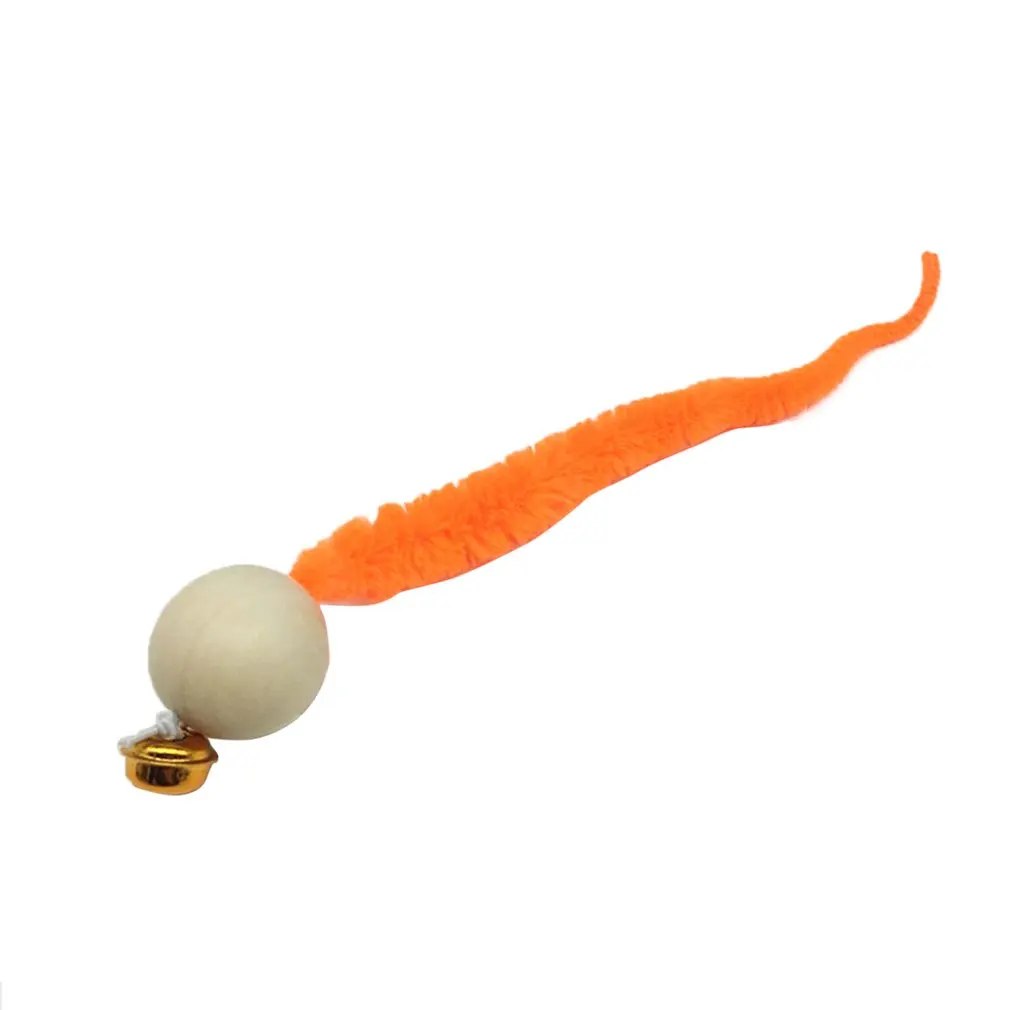 

1pc Wooden Bead Bell Toy Caterpillar Pet Toy Kitten Toy Sticks Interactive Toy Cat And Kitten Toy Wands Random Color