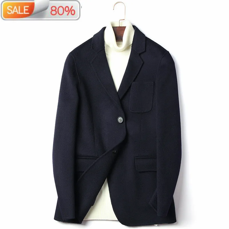 2020 New Men's 100% Coat Double-sided Wool Jacket Casual Blazer Mens Overcoat Korean Coats D-20-1617 B23017 | Мужская одежда