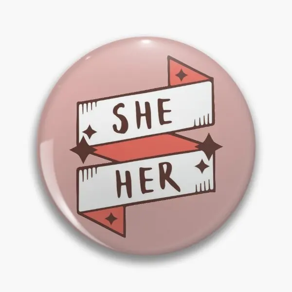 

She Her Feminine Soft Enamel Pin Clothes Collar Lover Hat Creative Fashion Women Lapel Pin Cute Gift Decor Metal Funny Badge