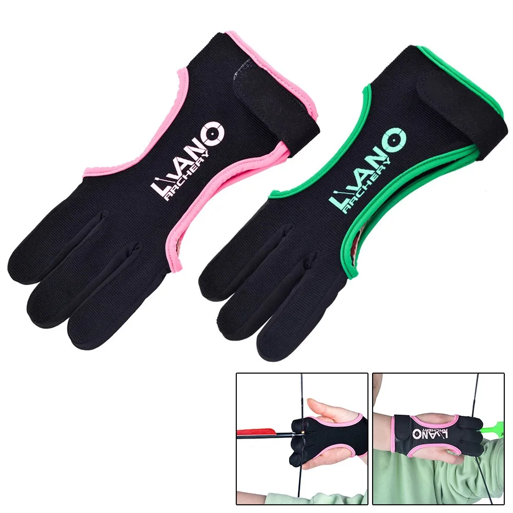 

3 Fingers Gloves Elastic Hand Guard Tabs Protective Archery Bow Glove For Recurve Compound Bow Shooting Hunting Accessories