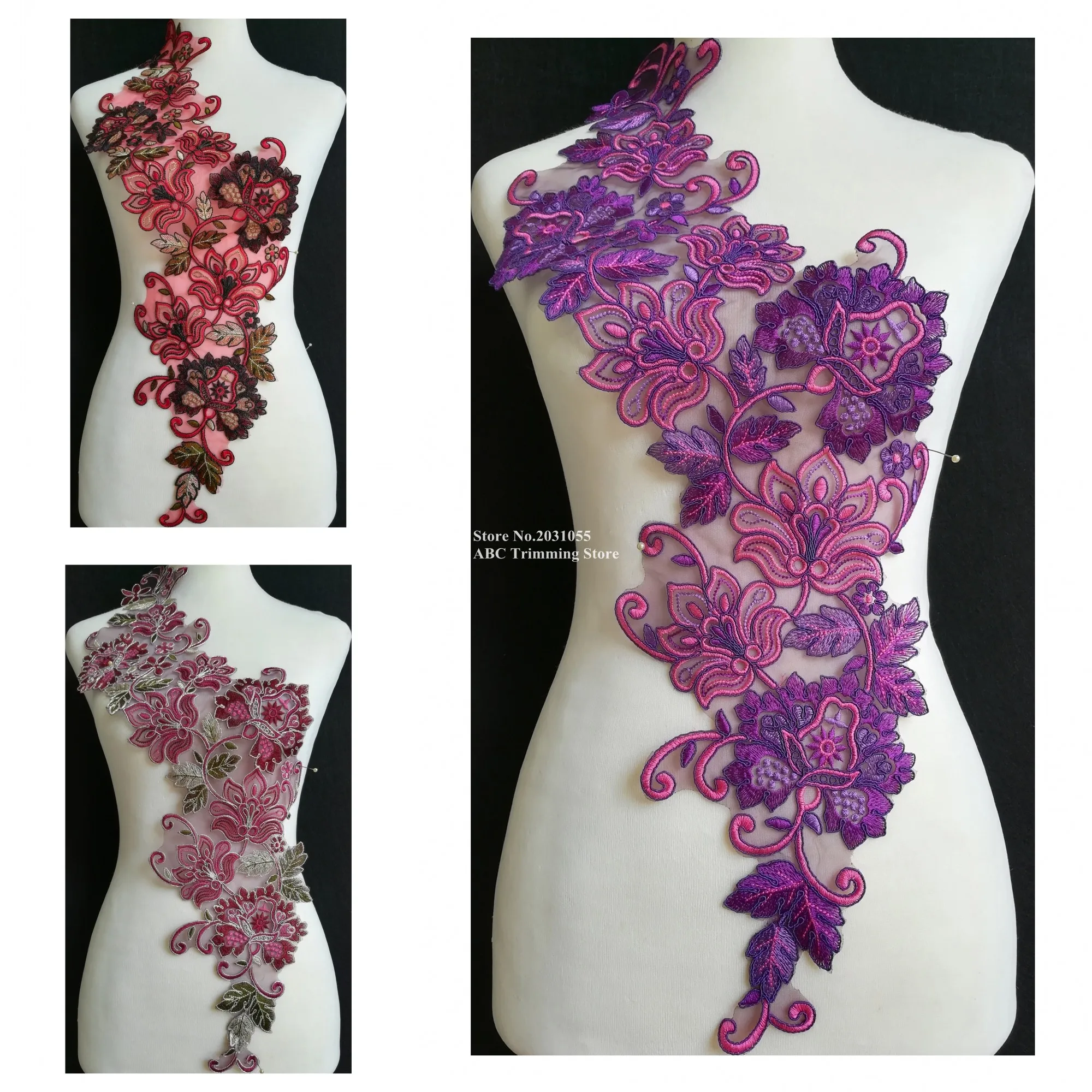 1 шт. x длинная искусственная органза (фиолетовый/розовый/красный/черный