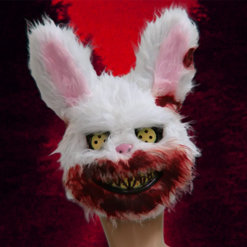 

Маска на Хэллоуин белый кролик кровавый Жуткий Хэллоуин ужас Убийца Маска страшная взрослая Маска платье
