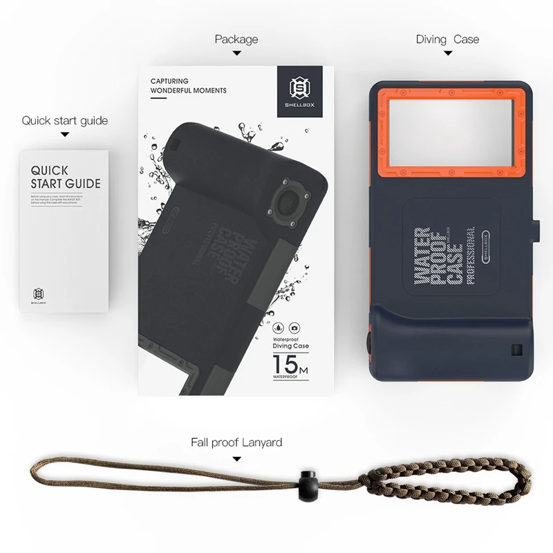 

[15M/50Ft] Professional Underwater Pretective Case with Lanyard For Galaxy and iPhone Series Phones Diving Surfing
