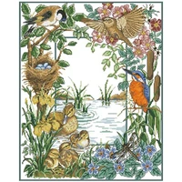 animals by the lake patterns counted cross stitch 11ct 14ct 18ct diy cross stitch kits embroidery needlework sets home decor
