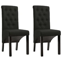 dining chairs 2 pcs black fabric