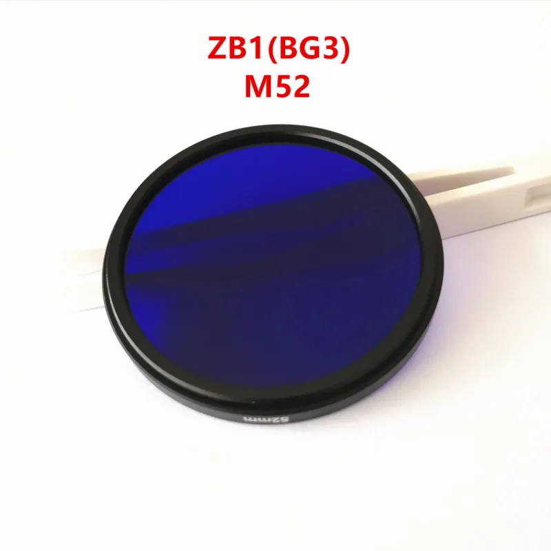 52 мм 380nm УФ ИК-фильтр ZB1 BG3 двойной полосовой фиолетовый стеклянный Видимый светильник