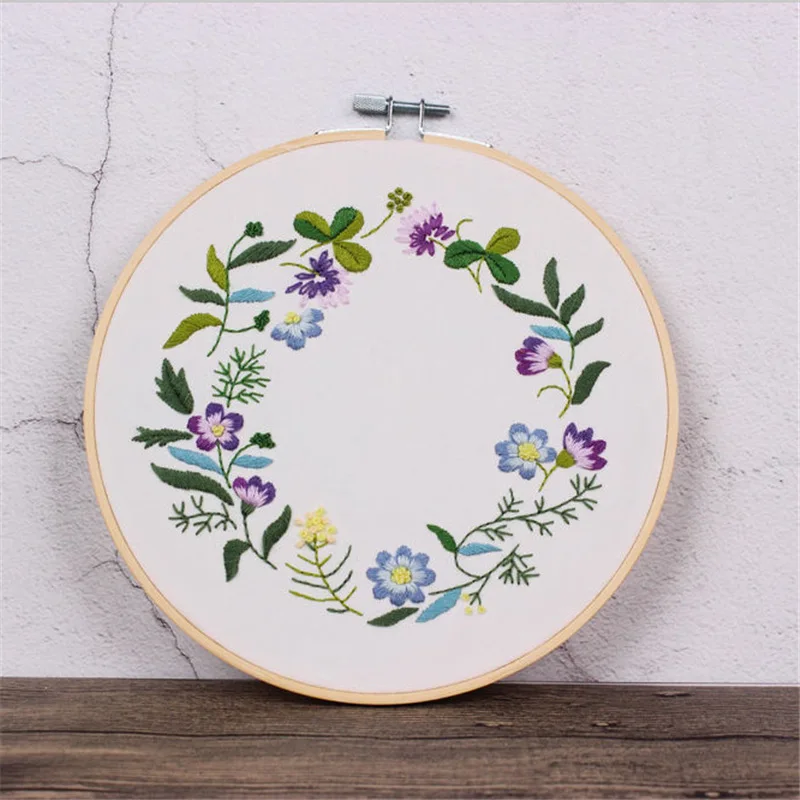 Европа DIY лента цветы вышивка набор с рамкой для начинающих Рукоделие наборы крестиком серии принадлежности для шитья Декор - Цвет: 2-17