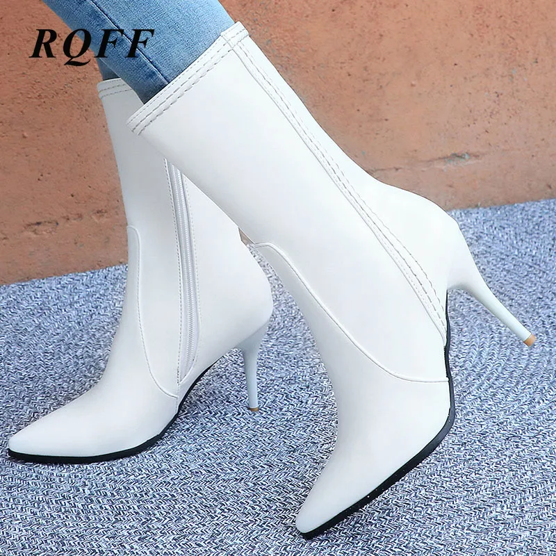 Женская осенне зимняя обувь большие размеры 33 46 Простые пикантные ботильоны для