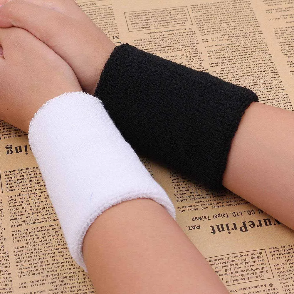 Черный хлопковый спортивный напульсник унисекс 1 пара защита для запястья