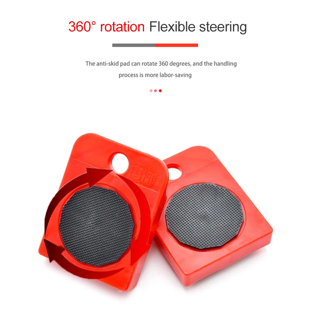 

1pc Wheels Roller Household Furniture Lifter Strong-Bearing Capacity Heavy Object Moving Transport Set Furnitures Handling Tool