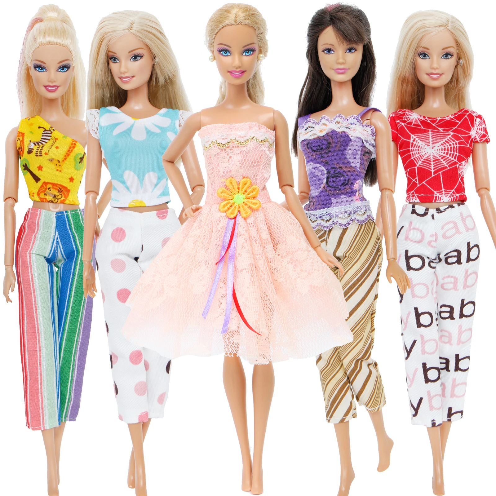 5 шт./компл. модные кукольные Платья для куклы Барби повседневная одежда
