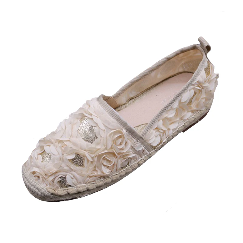 Женская обувь без застежки из соломенной пеньковой ткани Повседневная Удобная