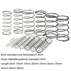 10 шт. 0,3*3*5-50 мм пружинная сталь маленький сжатие Механическая возвратная пружина давление пружина OD 3 мм x 3x5-50 мм