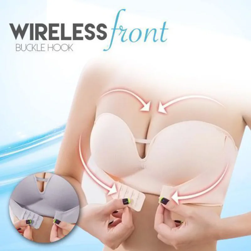 

Strap-free Inflatable Wireless Front Buckle Bra Strapless Underwear Bras THJ99