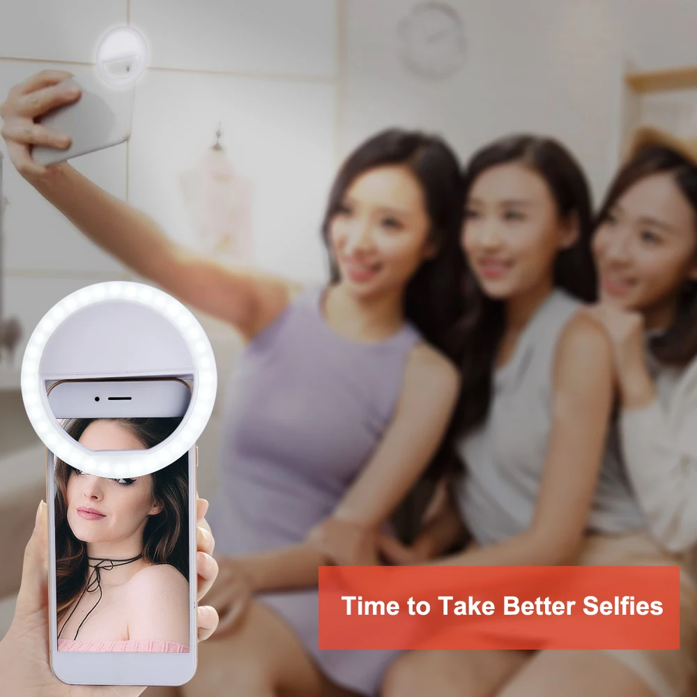 New Arrive USB Charge Selfie Portable Flash Led Camera Phone Photography Ring Light Enhancing for Smartphone | Лампы и освещение