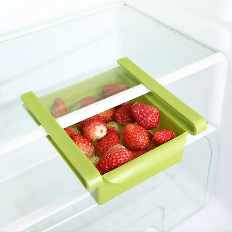 Adjustable Refrigerator Storage Box Kitchen Accessories Fridge Freezer Shelf Plastic Pull-out Drawer Organiser Space saver Rack |