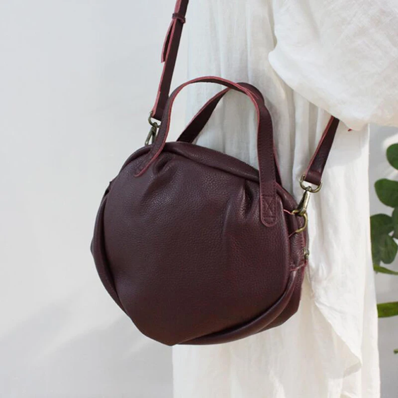 

Woman Folding Super Soft Handbag Fashion Tote Ladies Genuine Leather Casual Wild Messenger Bag Feminina Shoulder Irregular Bags