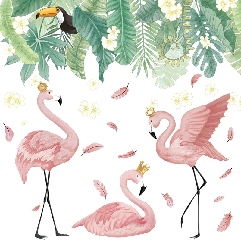 Flamingo Queen Wall Stickers Home Decor Living Room Bedroom Kids Girls Room Nursery Decoration Art Murals Baseboard Vinyl Decals