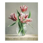 Тюльпаны в хрустальной бутылке Цветочная ваза Алмазная картина круглая полная дрель Цветочная Nouveaute DIY мозаика вышивка 5D Вышивка крестиком
