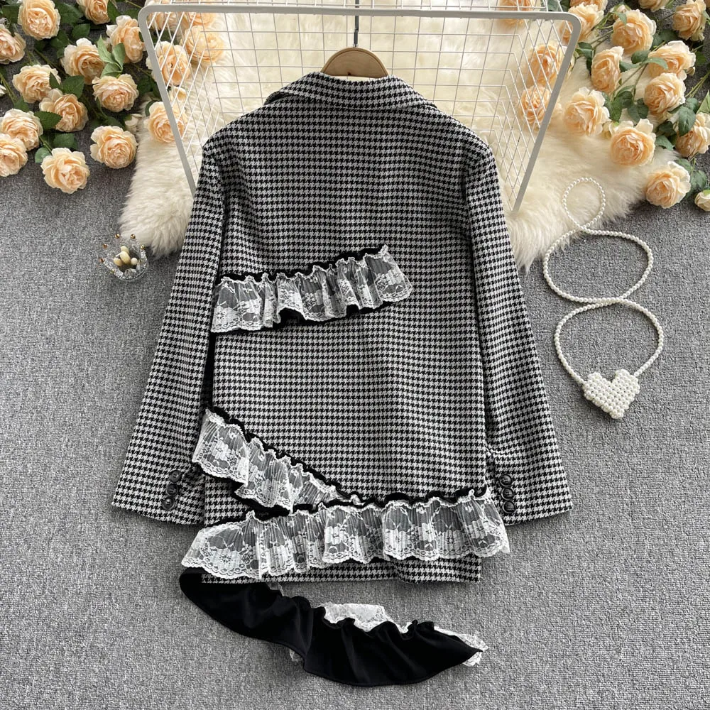 Винтажное пальто женская элегантная верхняя одежда Женская кружевная свободная