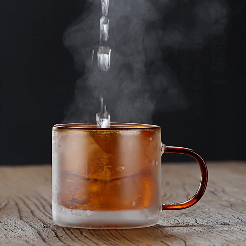 Кофе чашку Стекло посуда кружки чашки для чая двойной es молоко синий бордовый