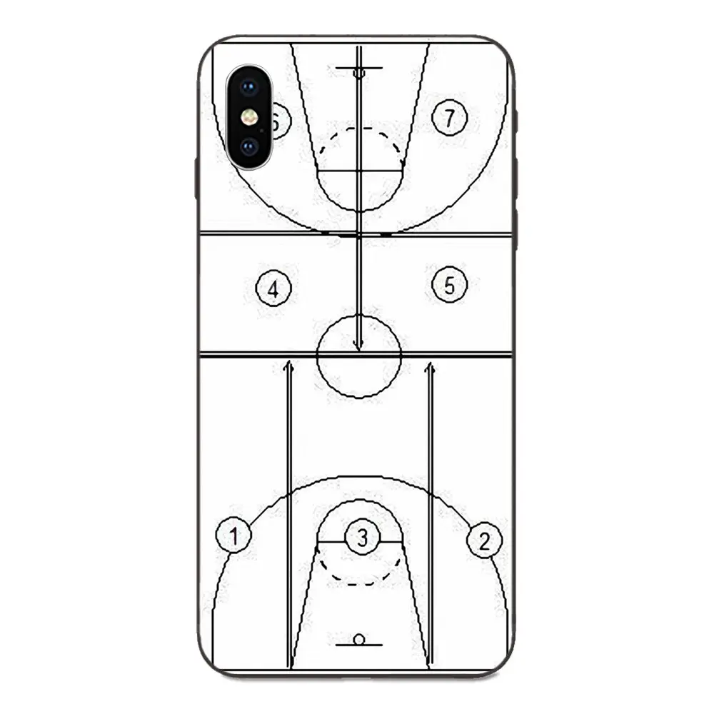 Схема баскетбольной площадки ТПУ Quinn телефон для Galaxy C5 C7 J1 J2 J3 J330 J5 J6 J7 J730 M20 M30 Ace Core