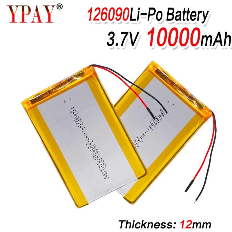 Литий ионные аккумуляторы литий полимерные перезаряжаемые батареи 126090 3 7 в 10000
