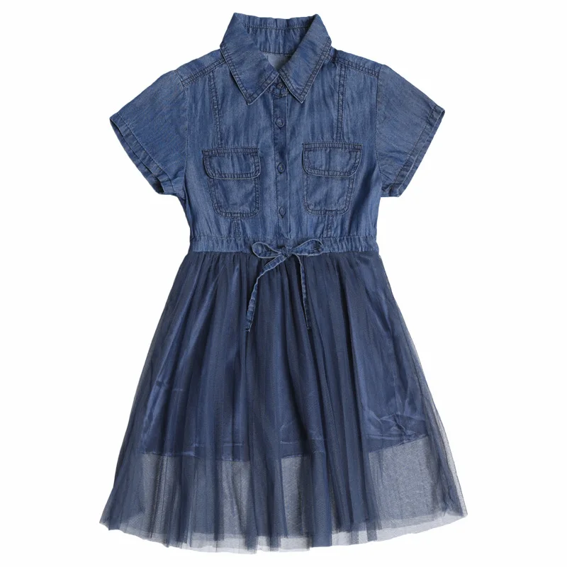 

Internet celebrity hot style parent-child summer dress 2021 trendy fashion denim stitching dress