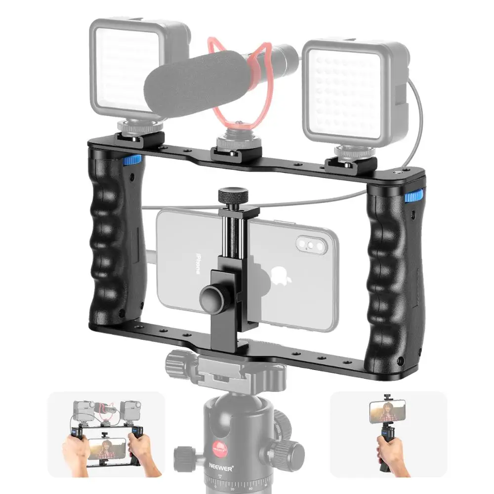 

Neewer Aluminum Smartphone Video Rig, Filmmaking Case,Video Stabilizer Grip Tripod Mount for Videomaker Film-Maker Video-grapher