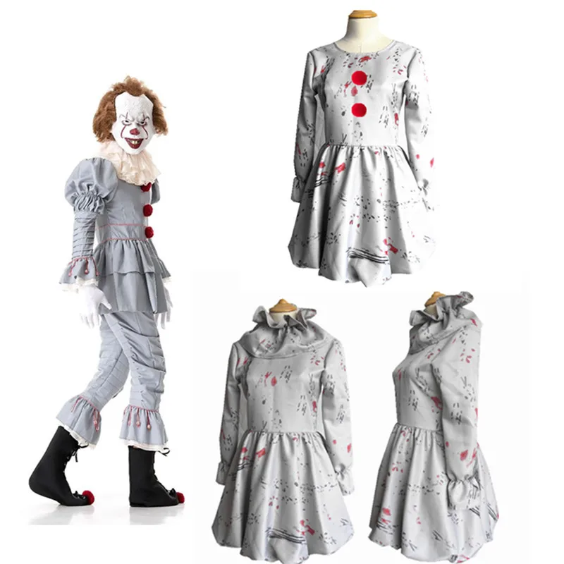 Фильм It Chapter два Pennywise Косплей Костюм наряд клоунессы Хэллоуин Взрослый мужской