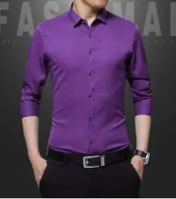 

JTFAN Autumn business casual cotton shirt men long sleeves slim young men all cotton white shirt